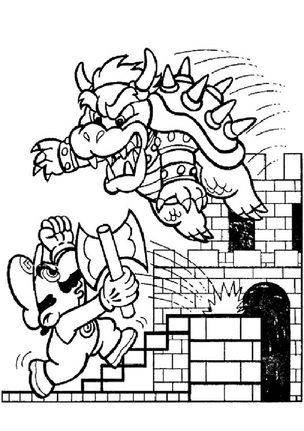 Plansa de colorat cu Super mario 7 30